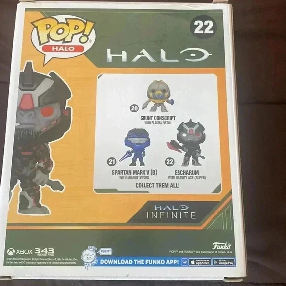 Funko Pop #22 Halo Escharum With Gravity Axe New In Box - Picture 4 of 7